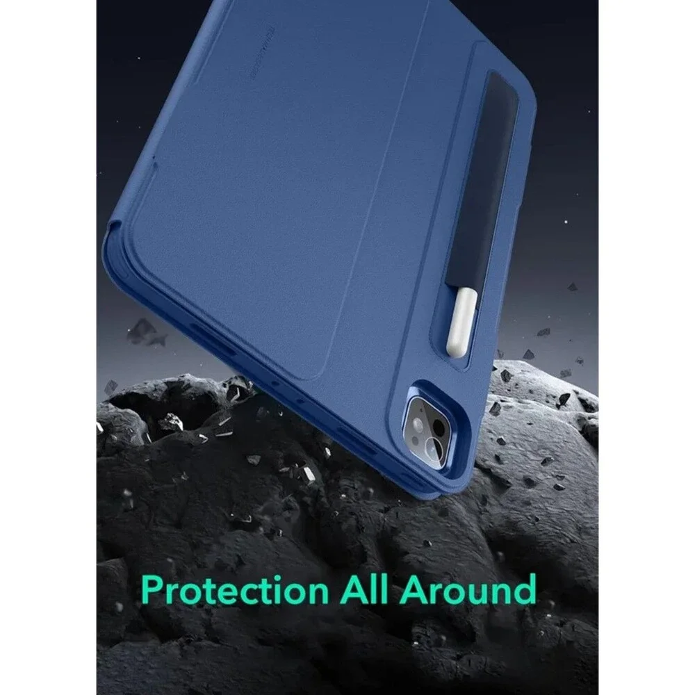 iPad Pro 11 Inch Case (M5/M4) 2025/2024 Rotating Case Removable Blue 9 Angle